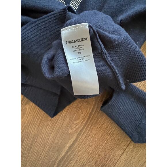 NEW Zadig & Voltaire Miss Skull Merino Wool Sweater Sz XS - Picture 3 of 4